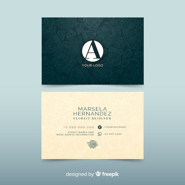 Download Free Elegant Business Card Template With Flowers Free Vector Use our free logo maker to create a logo and build your brand. Put your logo on business cards, promotional products, or your website for brand visibility.