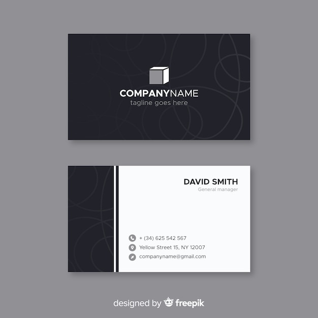 Free Vector Elegant Business Card With Abstract Design