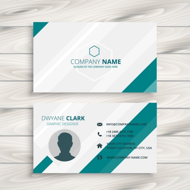 Elegant business card with green stripes