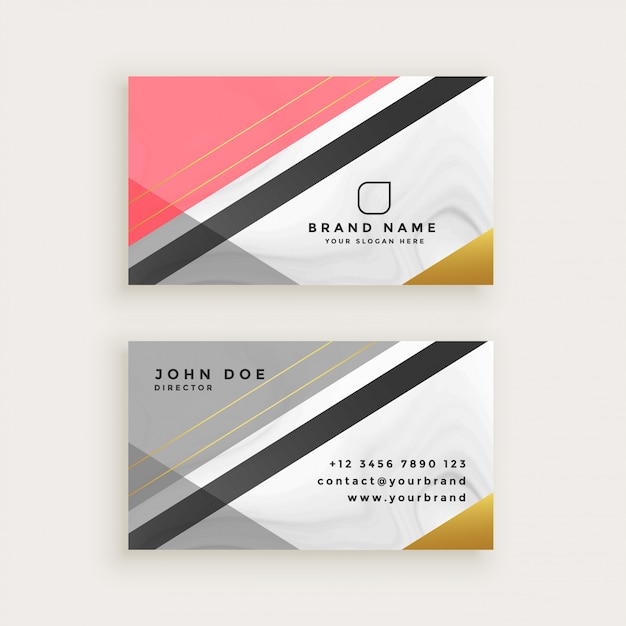 Elegant business card with marble texture\
template