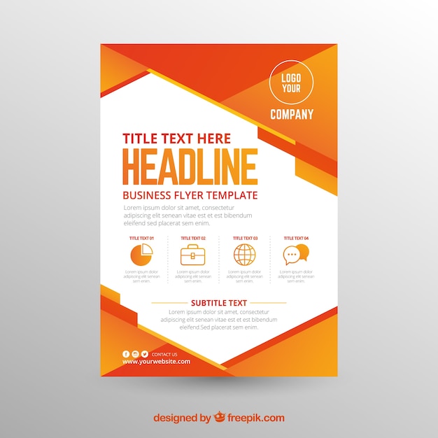Elegant Business Flyer Template With Abstract Style Free Vector