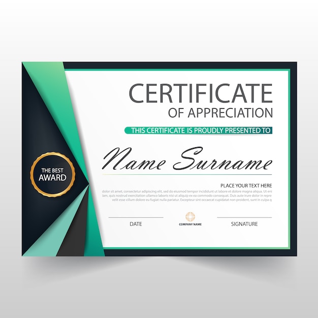 Certificate Of Appreciation Template Free from image.freepik.com