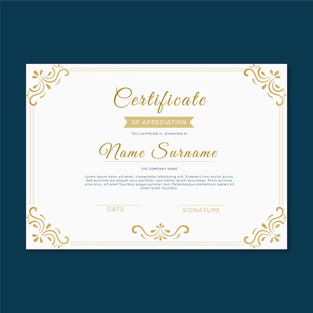 Free Vector | Elegant certificate template