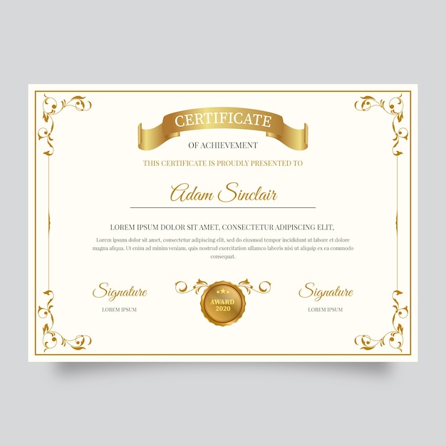 Elegant certificate template | Free Vector
