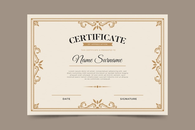 Elegant certificate template | Free Vector