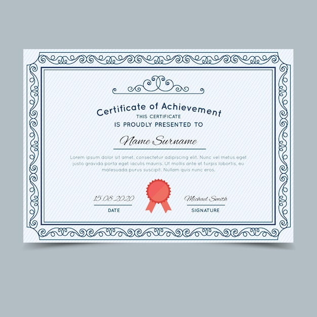 Elegant certificate template | Free Vector