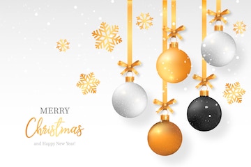 Free Vector | Elegant christmas background with stylish christmas balls