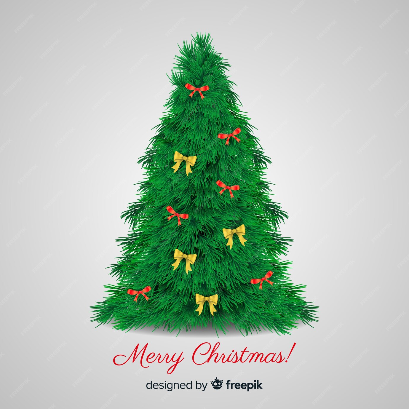 Free Vector Elegant christmas tree with realistic design