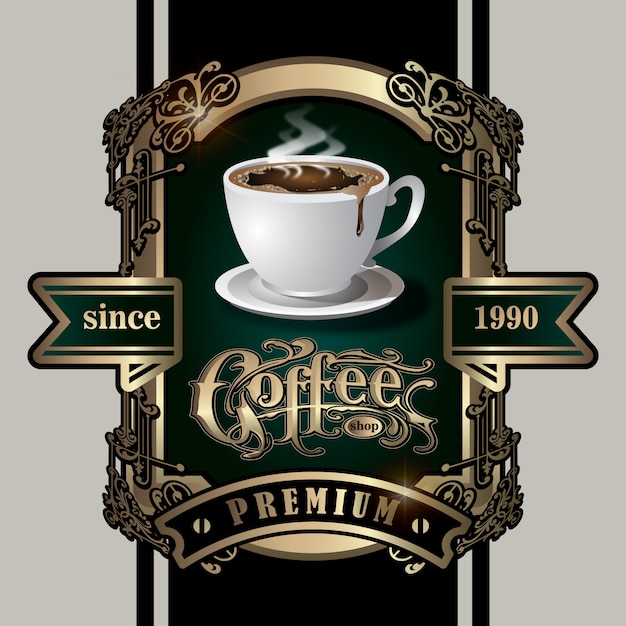 Download Elegant coffee label | Premium Vector