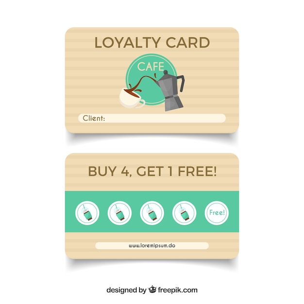 Elegant coffee shop loyalty card template | Free Vector