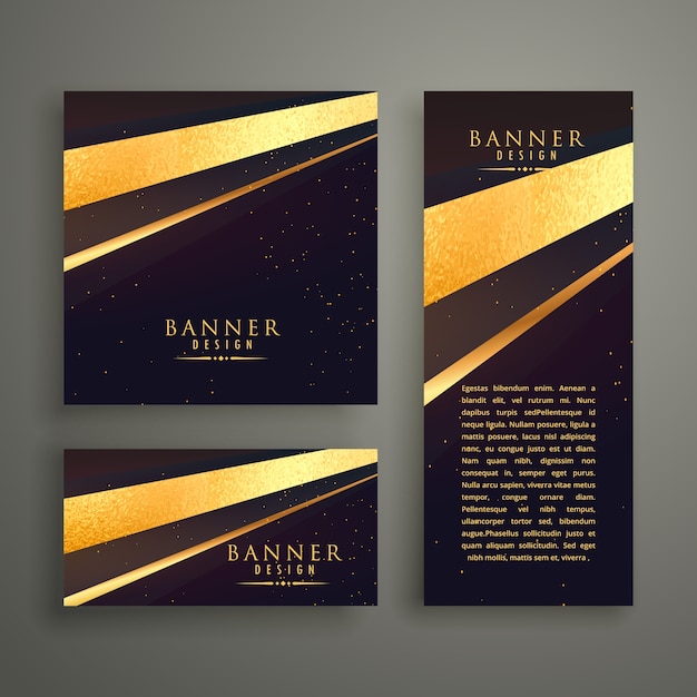 Free Vector Elegant Collection Of Luxury Banners In Different Shapes