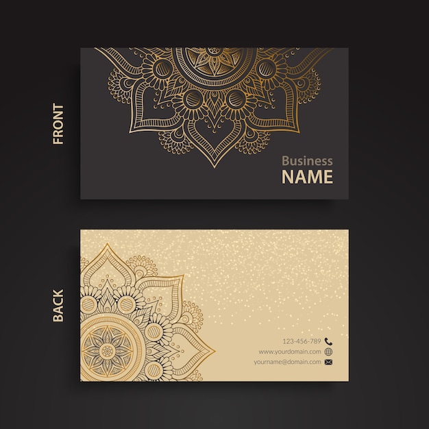 Business card. Vintage decorative elements. - Stock Image - Everypixel