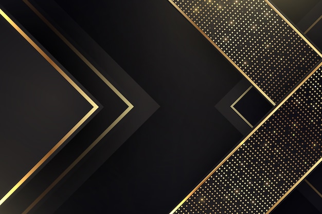 Premium Vector Elegant dark background with golden details