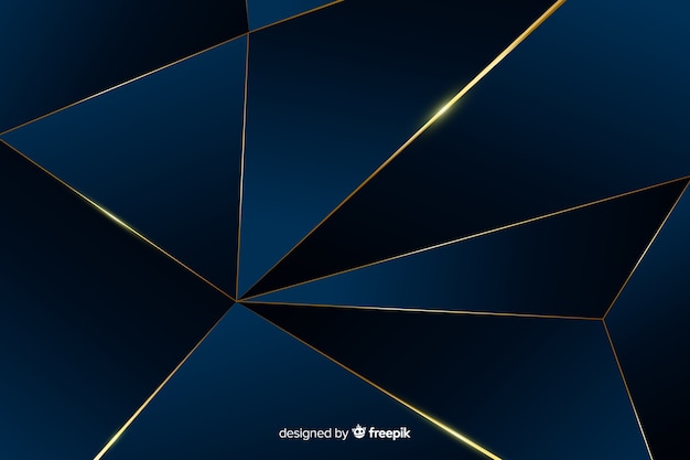 Elegant Dark Blue Polygonal Background Free Vector