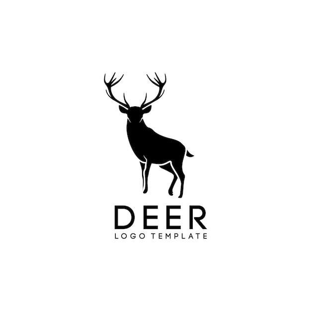 Premium Vector | Elegant deer buck stag antler silhouette logo design