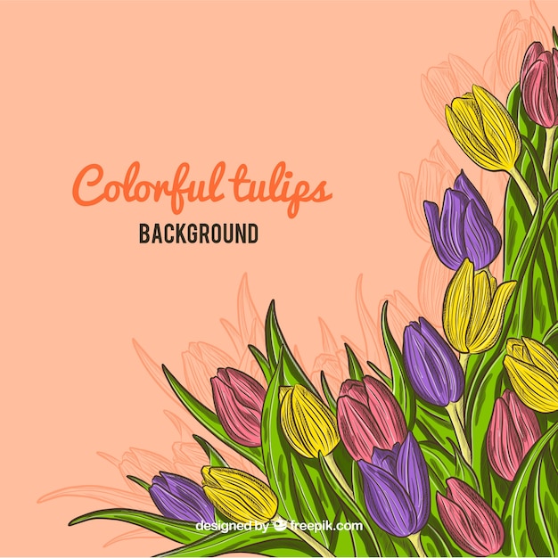 Elegant floral background with hand drawn
style