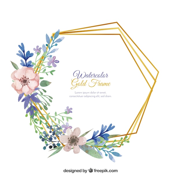 Download Free Vector | Elegant floral frame with watercolor style
