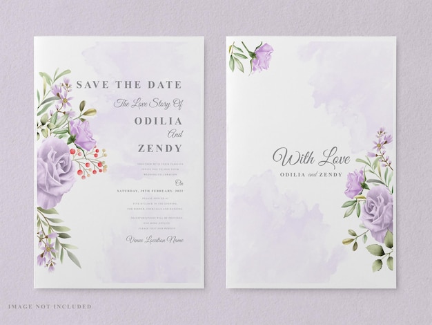 Premium Vector | Elegant floral hand drawn wedding invitation card template