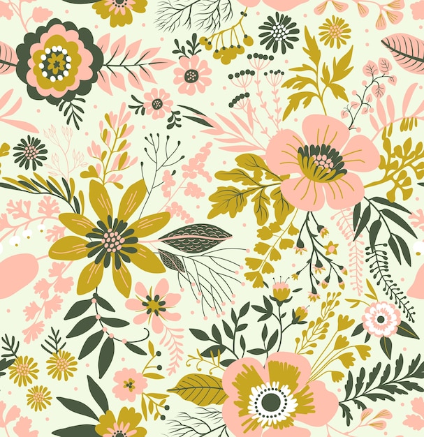 Premium Vector | Elegant floral pattern in small pink and ...