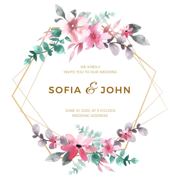 Download Free Vector | Elegant floral wedding frame concept