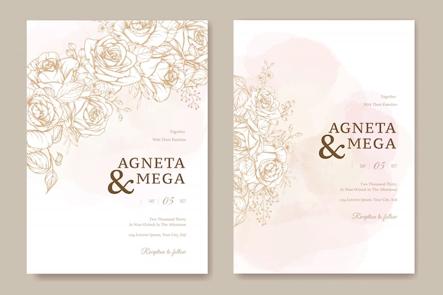 Download Free Vector | Elegant floral wedding invitation card template
