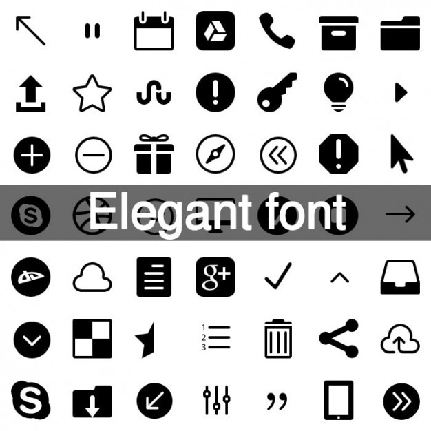 Download Elegant fonts icon set Vector | Free Download
