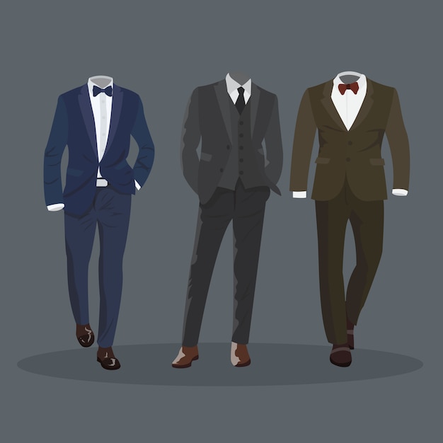 Elegant formal man dress suit Vector | Premium Download