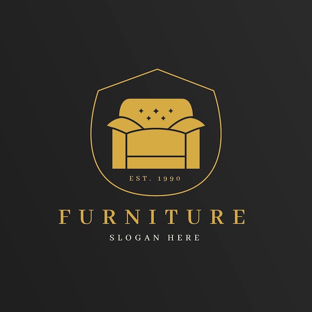 Free Vector | Elegant furniture logo with armchair