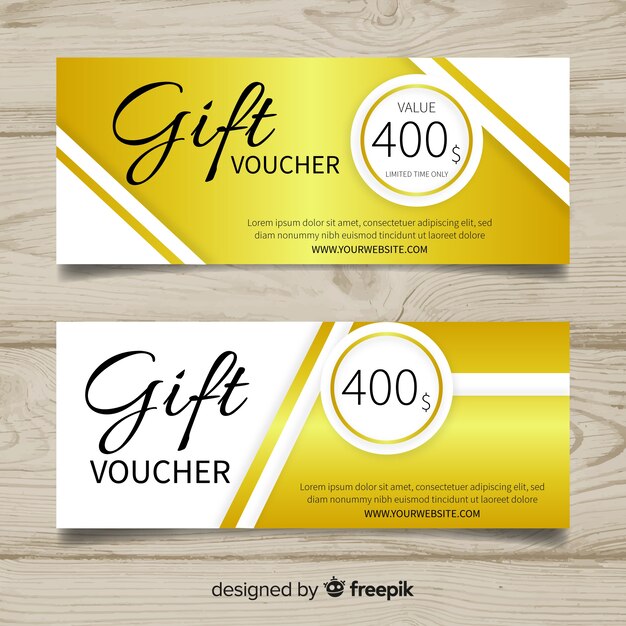 Free Vector | Elegant gift voucher with golden style