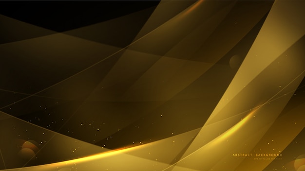 Elegant gold background with bokeh and shiny light. | Premium Vector