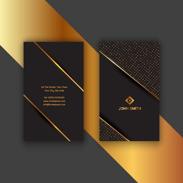 Free Vector Elegant Gold And Black Business Card 2003