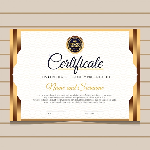 Download Premium Vector Elegant And Gold Diploma Certificate Template