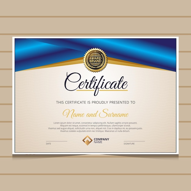 Premium Vector | Elegant gold diploma certificate template