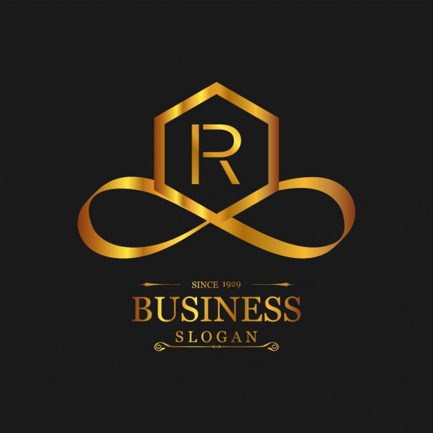 Elegant Gold Logo With The Letter R Vector Free Download