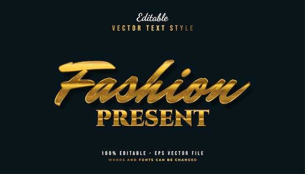 Premium Vector | Elegant gold text style with texture effect