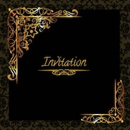 Elegant Black And Gold Blank Invitation Templates