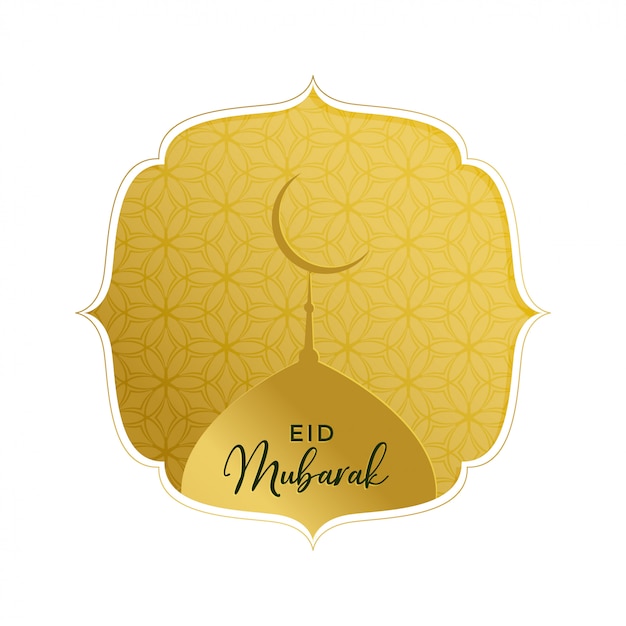 Elegant golden eid mubarak greeting with mosque\
top