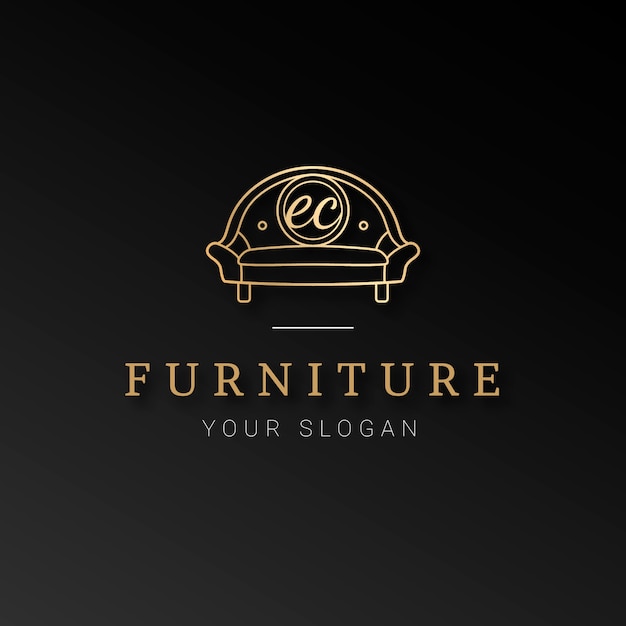 Free Vector | Elegant Golden Furniture Logo