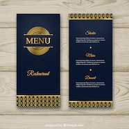 Elegant Golden Menu Template Free Vector