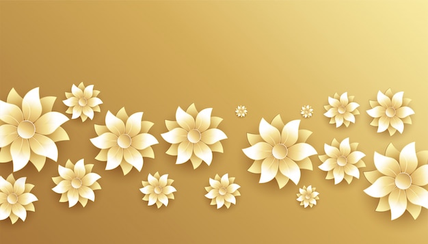 Free Vector Elegant Golden And White Flowers Decoration Background