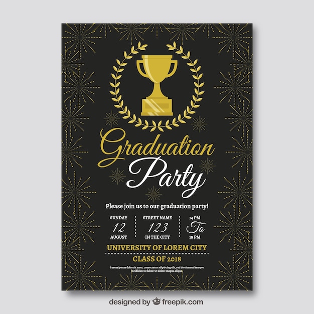 Download Elegant graduation invitation template with flat design ...