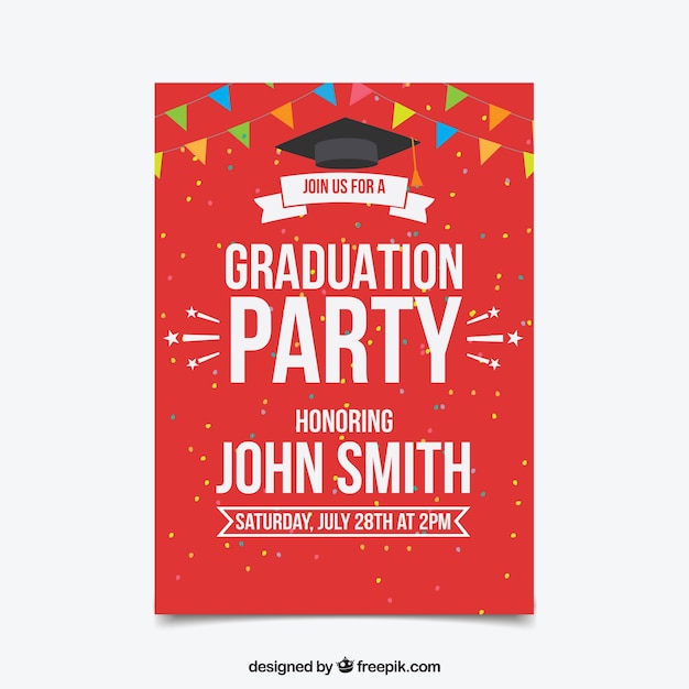 Download Elegant graduation invitation template | Free Vector