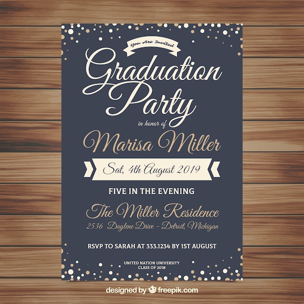 Download Elegant graduation invitation template Vector | Free Download