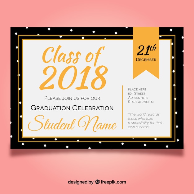 Download Elegant graduation party invitation template with flat ...