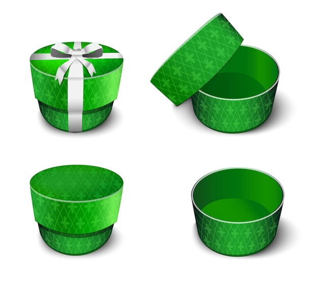 Premium Vector Elegant Green Round T Box For Jewelry Illustration