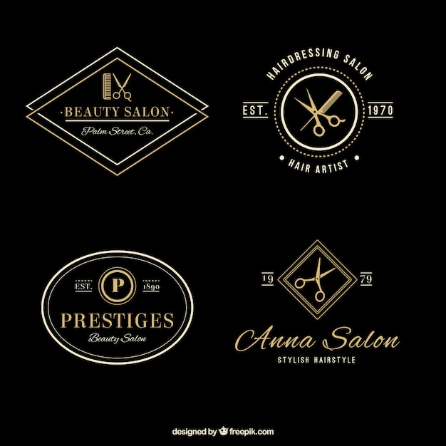 Premium Vector Elegant Hair Salon Logos