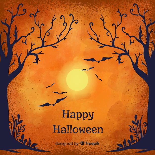 Elegant halloween watercolor background | Free Vector