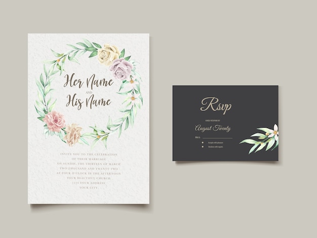 Free Vector | Elegant hand drawing wedding invitation floral