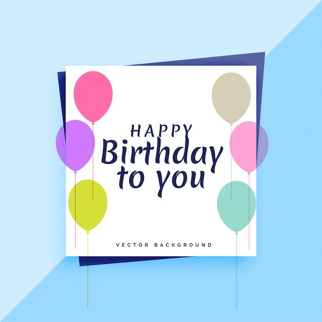 Download Elegant happy birthday card design with colorful balloons ...