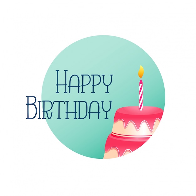 Premium Vector | Elegant happy birthday card with cake and candle